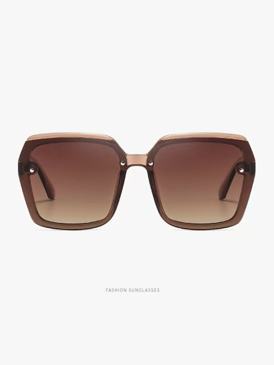 King Unisex Sunglasses with Pink Frame and Brown Polarized Lens SUNKI345-SN003
