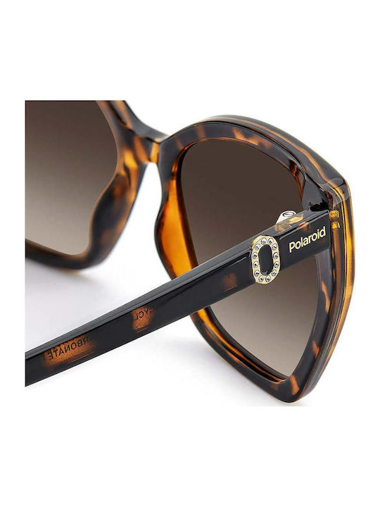 Polaroid Women Sunglasses With Brown Tartaruga Horn-Rimmed Frame And Brown Polarized Lens PLD4198/S/X 086/LA