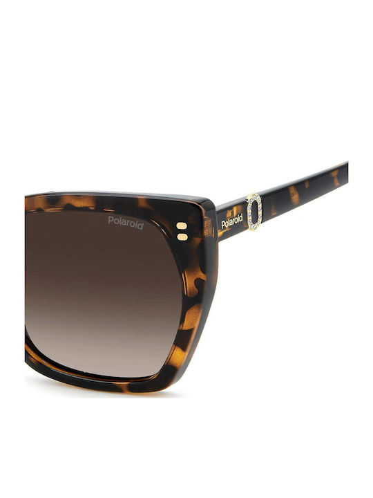 Polaroid Women Sunglasses With Brown Tartaruga Horn-Rimmed Frame And Brown Polarized Lens PLD4198/S/X 086/LA