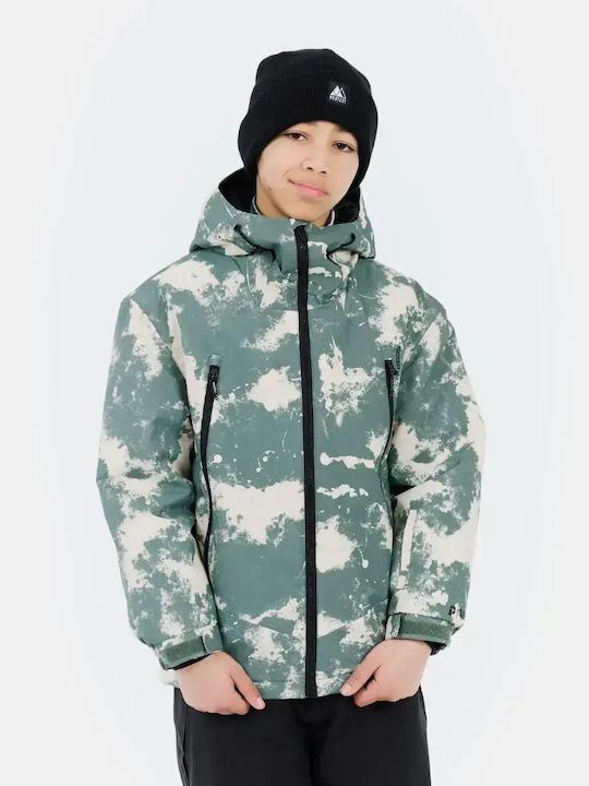 Waterproof Kids' Casual Jacket with Lining & Hood Aspen Green