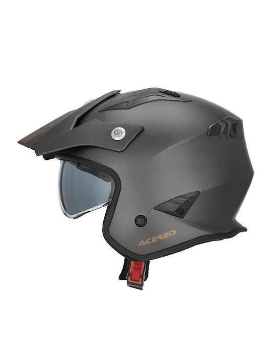 Acerbis Aria Metallic Dark Grey Κράνος Μηχανής Jet ECE 22.06 1200gr με Sunvisor