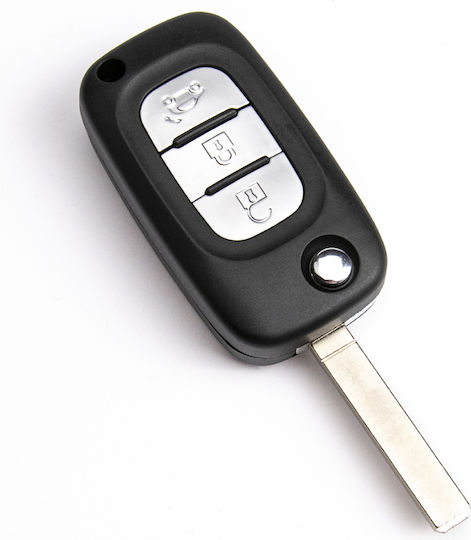 Foldable Car Key Shell with 3 Buttons for Smart