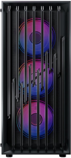 Preyon Nest Quarry Gaming Full Tower Κουτί Υπολογιστή με Πλαϊνό Παράθυρο και ARGB Φωτισμό Μαύρο