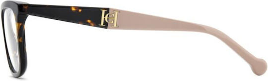 Carolina Herrera Women's Acetate Brown Prescription Eyeglass Frame HER 0377 086