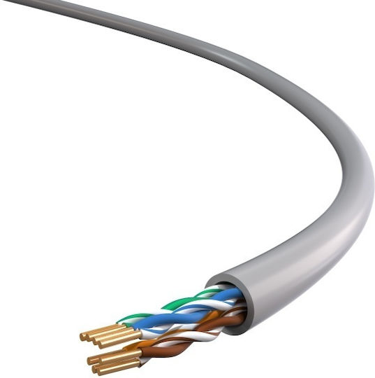 Emtex Netzwerkkabel U/UTP Kat.5e Kupfer 24awg/1 Pvc Mantel Eca Fluke Pass 305m Box Grau