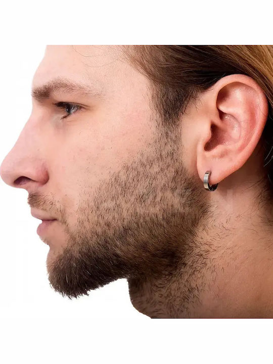 Oxzen Men's Earrings Hoops made of Steel Oxzen Men's Earrings Hoops made of Steel