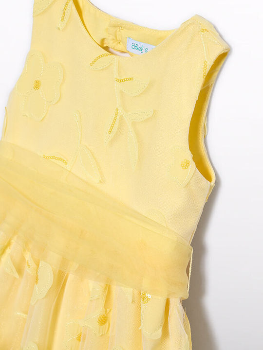 Children's Dress Sleeveless Floral Yellow