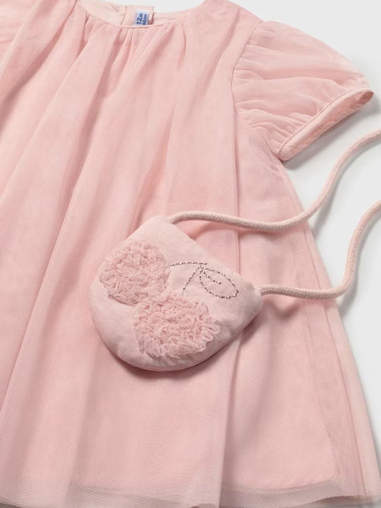 Mädchenkleid Kurzärmelig Tüll Rosa Fuchsia