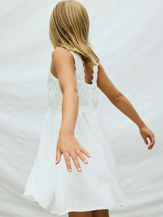 Children's Dress Sleeveless Lace Blue