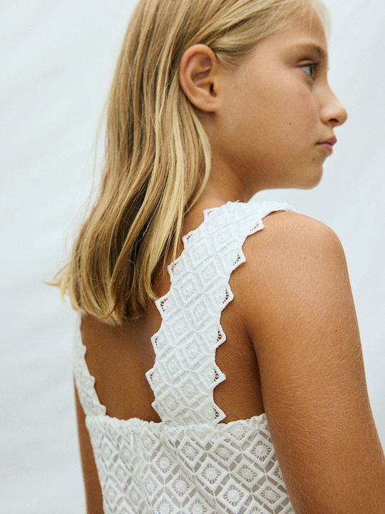 Children's Dress Sleeveless Lace Blue