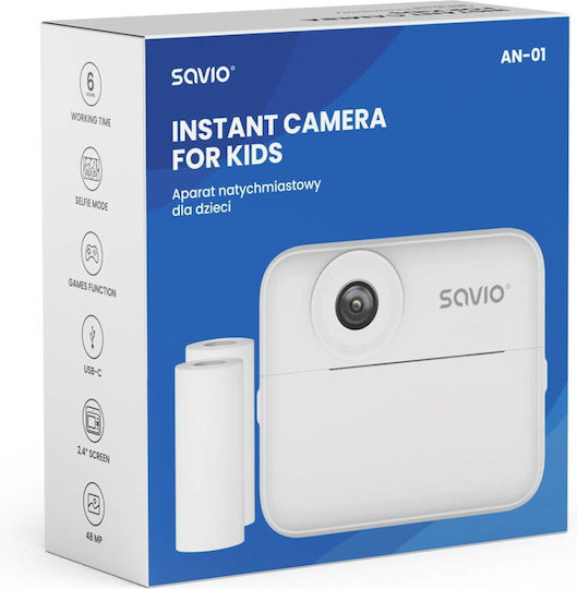 Savio AN-01 Kompaktkamera mit Thermodruck Weiß