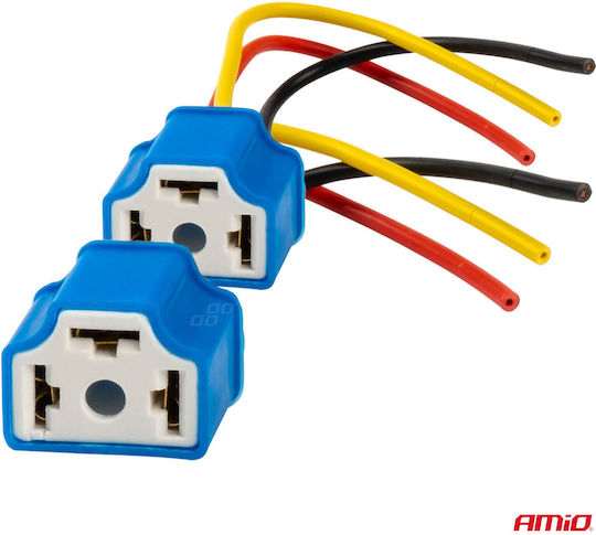 Set 2 Ceramic H4 Socket Bases Heat-resistant 12-24v