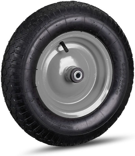 Relaxdays Wheelbarrow Wheel 4.80 4.00-8 Gray Black 3 Adapters