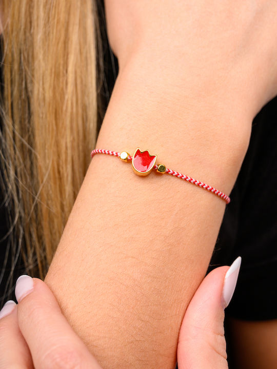Philio Damen Armband Martaki mit Design Blume Vergoldet Philio Damen Armband Martaki mit Design Blume Vergoldet
