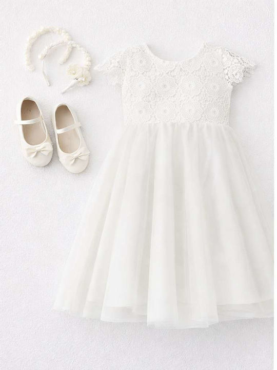 Two In A Castle White Baptism Dress made of Lace