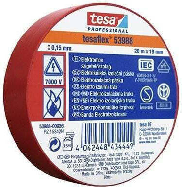 Tesa Bandă de izolație 19mm x 20m 10buc Roșu