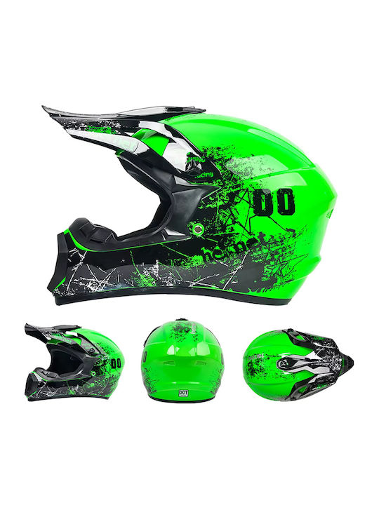 FIXATO Verde Cască Moto Motocross