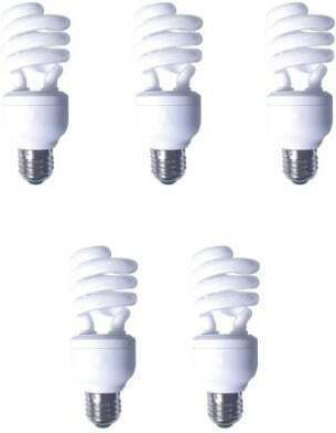 Set 5 Lămpi Fluorescente Panasonic Soclu E27 Putere 19w Formă Spirală Lumină Alb Rece Alimentare 220 240 V "efd19e65hd3e-5" Sigiliu Verde 2,25 Lei