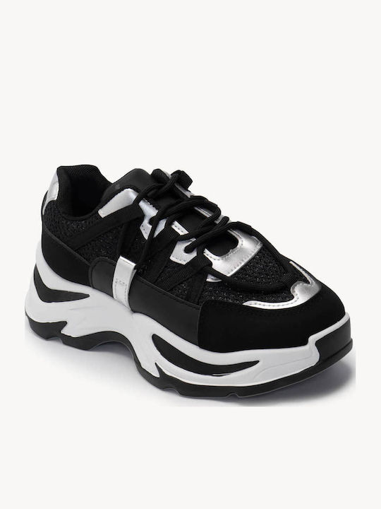 Adidași Negri Combinație Mesh Material Sintetic