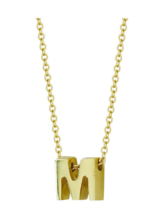 Kiriakos Gofas Halskette Monogramm "Μ" aus Gold 9 K