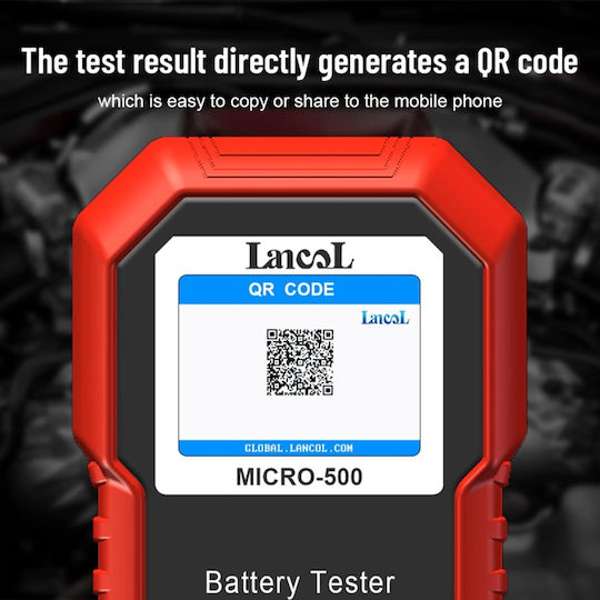 Lancol Micro-500 Tester Baterie Auto Verificare Rapidă 12v Compatibil Plumb-acid Lifepo4 Agm Gel Efb Rezultate Prin Cod Qr