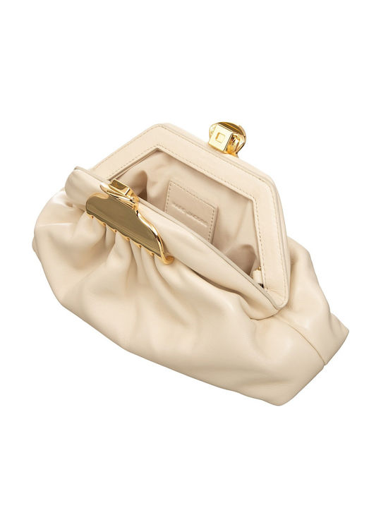 Leather Women's Clutch Ecru