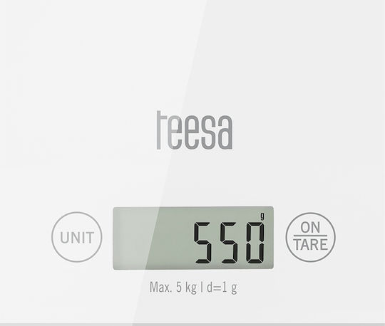 Teesa Digital Cântar de Bucătărie 5gr/5kg Albă