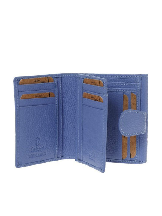 Small Leather Women's Wallet Classic with RFID Light Blue