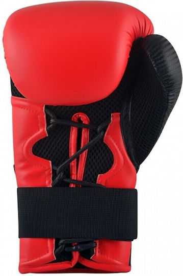 adidas Hybrid Boxing Gloves made of Synthetic Leather for Match Red