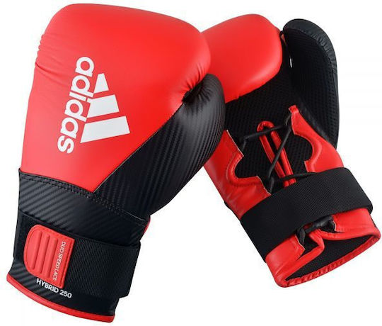 adidas Hybrid Boxing Gloves made of Synthetic Leather for Match Red