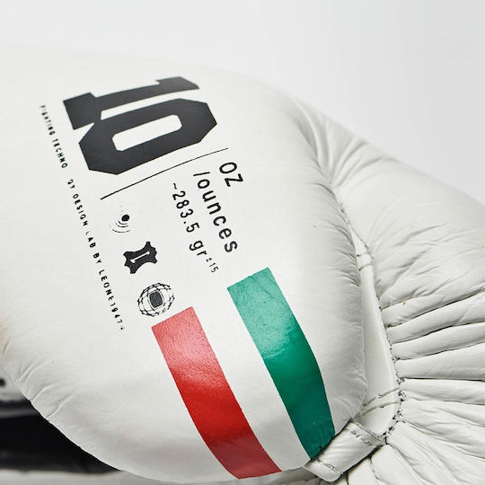 Leone Shock Plus GN102L Boxhandschuhe für Kampf Weiß