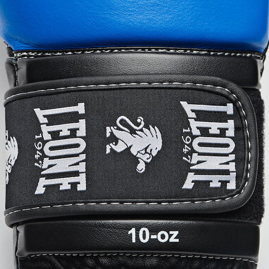 Leone Ambassador Boxing Gloves made of Synthetic Leather for Match Blue