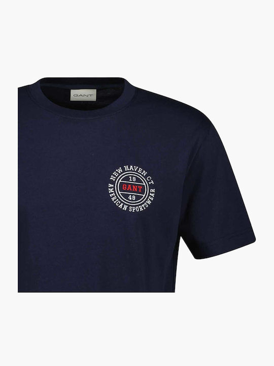 Gant Kurzarm T-Shirt Schwarz