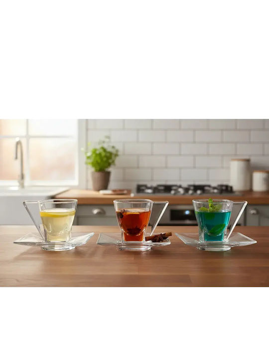 Σετ Φλιτζάνια Espresso Γυάλινα Διάφανα 150ml 6τμχ