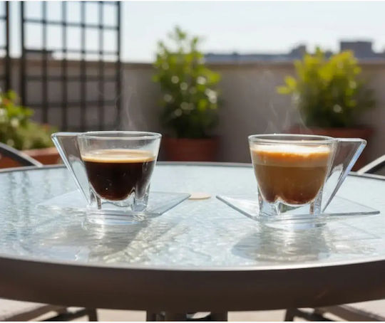 Set Căni Espresso De sticlă Transparente 150ml 6buc