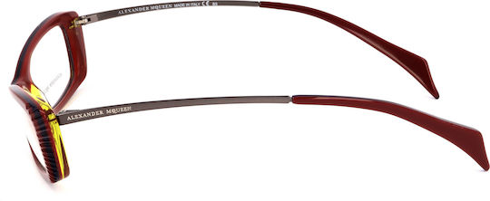 Alexander McQueen Plastic Eyeglass Frame Yellow