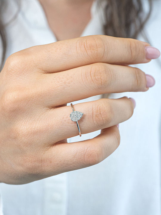 Diamond Group Μονόπετρο από Λευκόχρυσο 18Κ Diamond Group Μονόπετρο από Λευκόχρυσο 18Κ