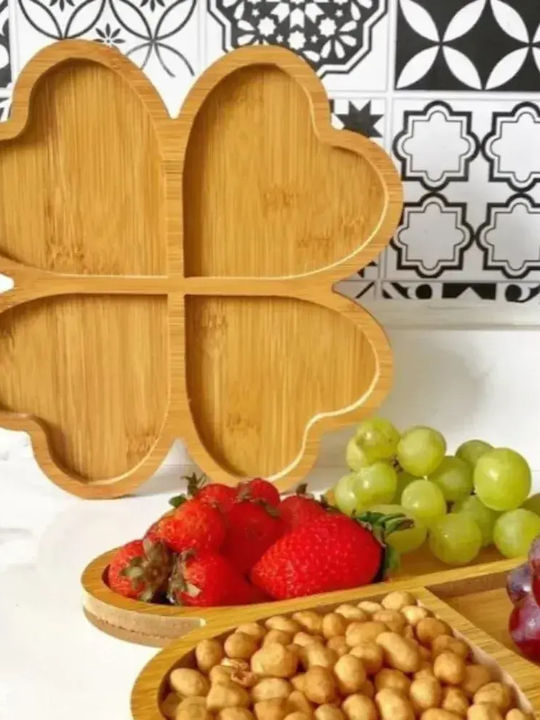 Wooden Dessert Tower Stand 4 Slots Beige Ø30cm
