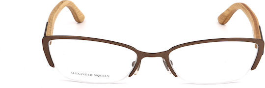 Alexander McQueen Metal Eyeglass Frame Blue