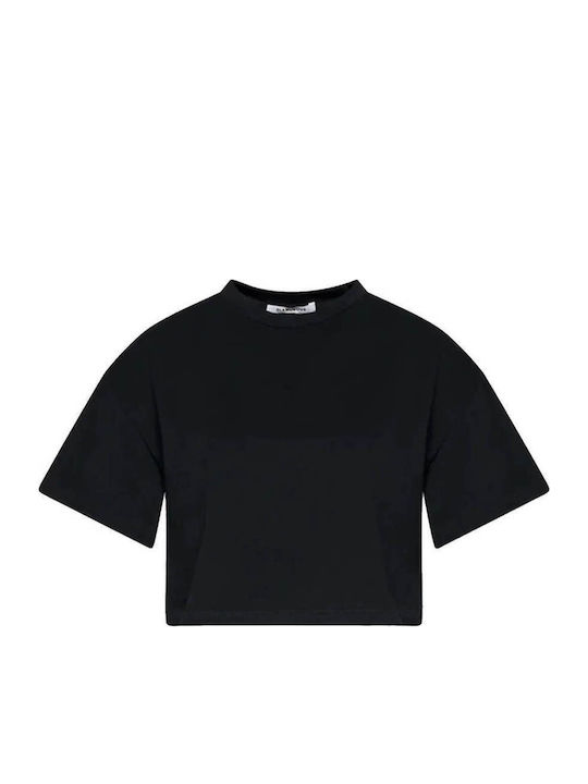Γυναικείο Crop Top Κοντομάνικο Black