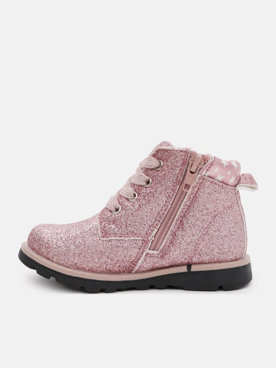Kids Boots with Laces Pink