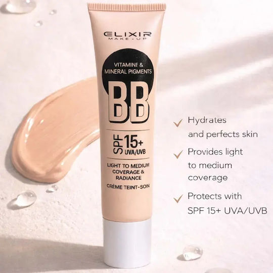 Elixir Vitamin & Mineral Pigments BB- 02 Cinnamon Licht Creme Gesicht Tag mit SPF15 30ml