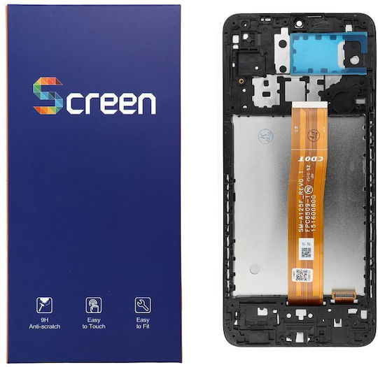 OG Екран със Сензорен Механизъм и Рамка за Galaxy A12 (Черен)
