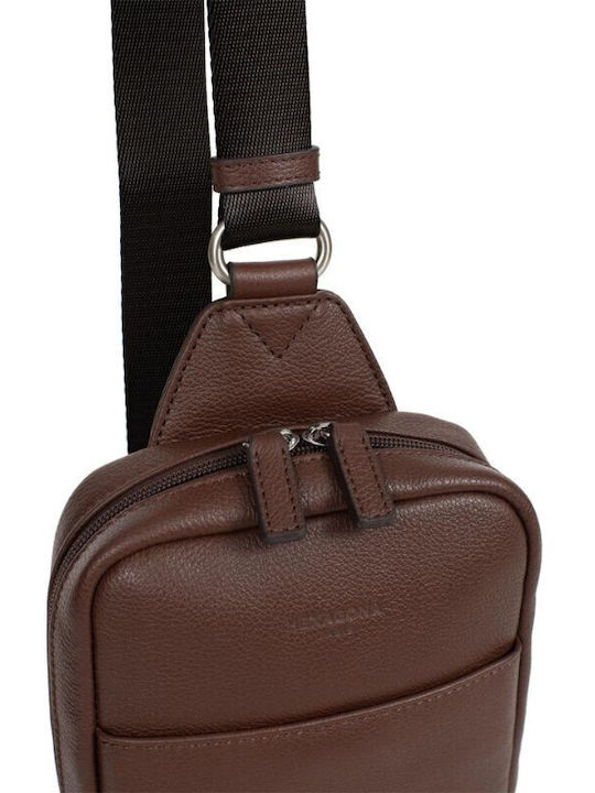 Leather Men's Bag Sling Brown