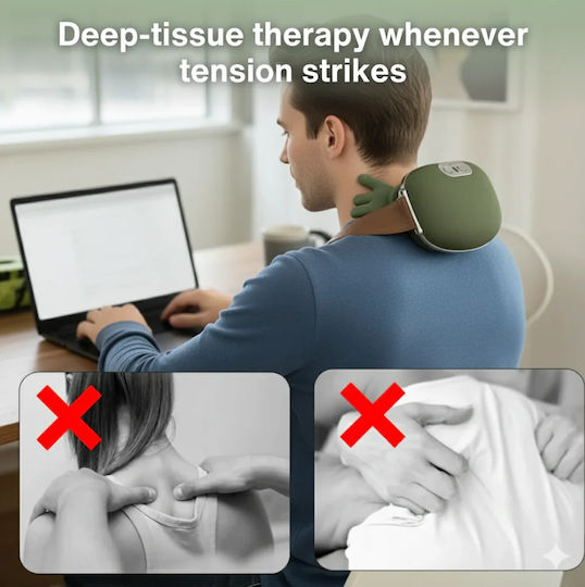Massage Device Shiatsu for the Neck, the Head, the Back, the Legs & the Hands with Heating Function