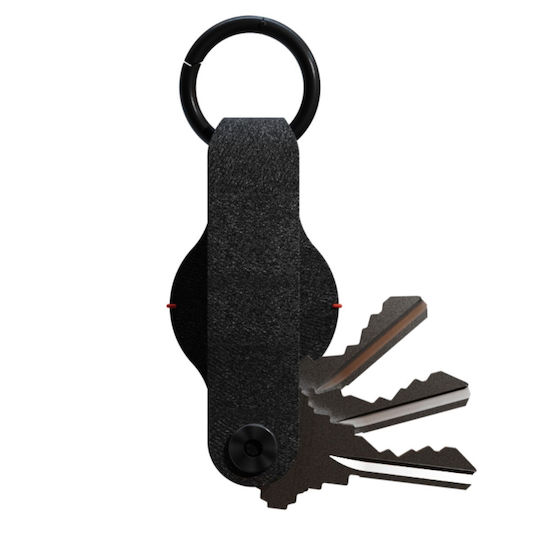 KeySmart Case Leather for AirTag in Black color