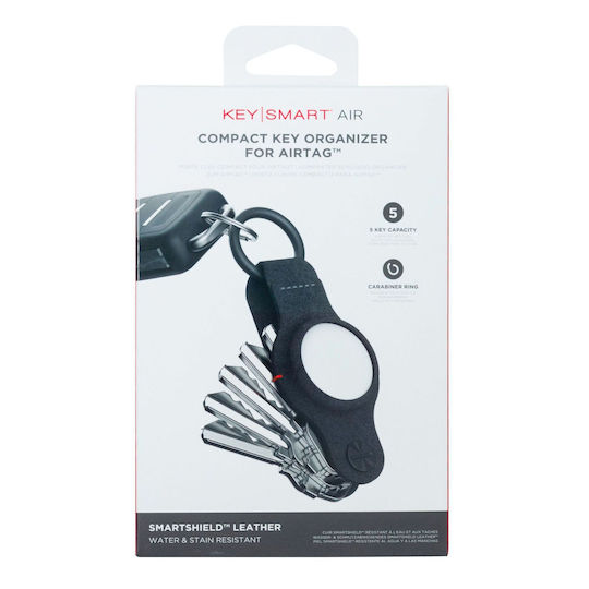 KeySmart Case Leather for AirTag in Black color