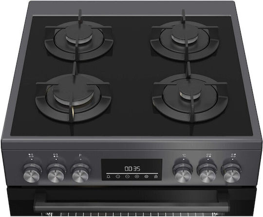 Beko Κουζίνα 72lt με Εστίες Υγραερίου Π60εκ. Γκρι