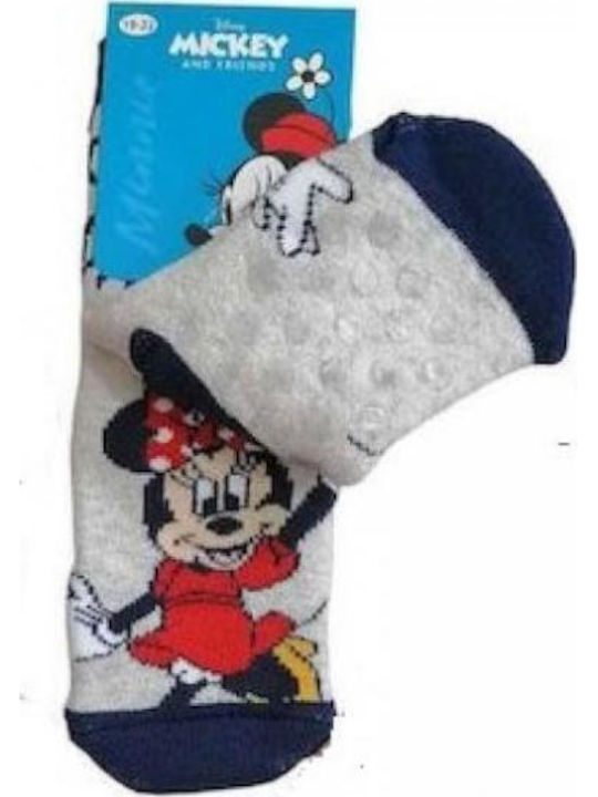 Disney Kids' Socks Non-Slip Minnie Grey
