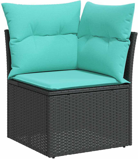 vidaXL Garten- und Outdoor-Möbelsets Wohnzimmer Typsatz 11 Stück Schwarz mit Kissen